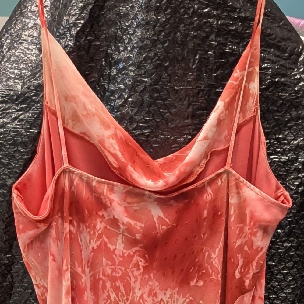 Coral Tie-Dye Maxi Dress